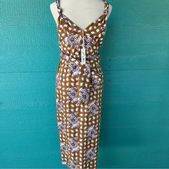 REBECCA TAYLOR GINGHAM DAISY PRINT WRAP DRESS SIZE 2 NWT - Picture 9 of 12